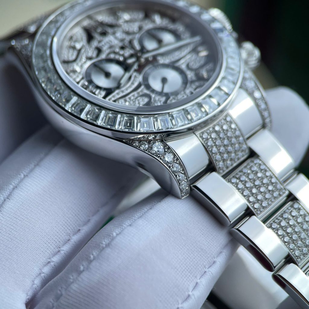 Rolex Cosmograph Daytona Eye Of The Tiger Replica Watch Custom Moissanite Diamonds Hong Kong 40mm (2)