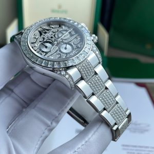 Rolex Cosmograph Daytona Eye Of The Tiger Replica Watch Custom Moissanite Diamonds Hong Kong 40mm (2)