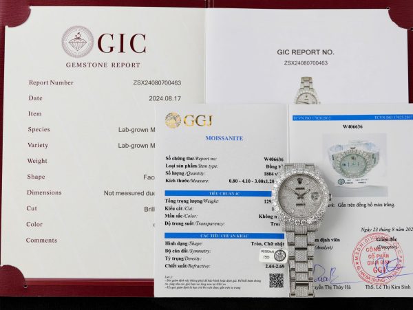 Rolex DateJust Replica Watch Custom Full Moissanite Diamonds 41mm (2)