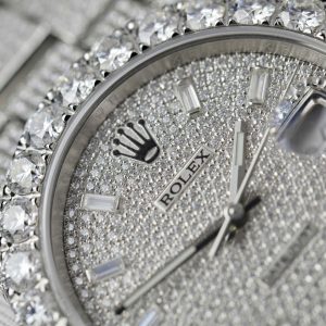 Rolex DateJust Replica Watch Custom Full Moissanite Diamonds 41mm (2)