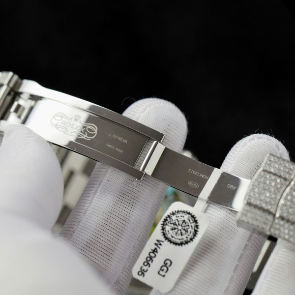 Rolex DateJust Replica Watch Custom Full Moissanite Diamonds 41mm (2)