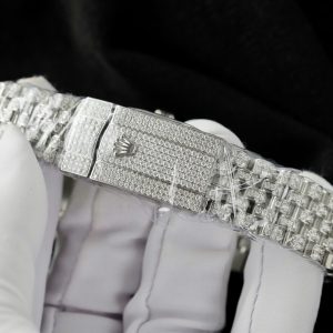 Rolex DateJust Replica Watch Custom Moissanite Diamonds Jubilee Strap 41mm (11)