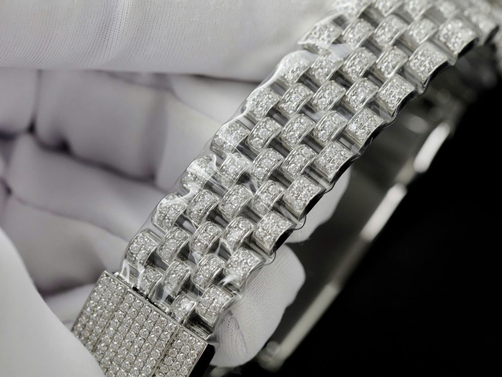 Rolex DateJust Replica Watch Custom Moissanite Diamonds Jubilee Strap 41mm (11)