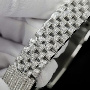 Rolex DateJust Replica Watch Custom Moissanite Diamonds Jubilee Strap 41mm (11)