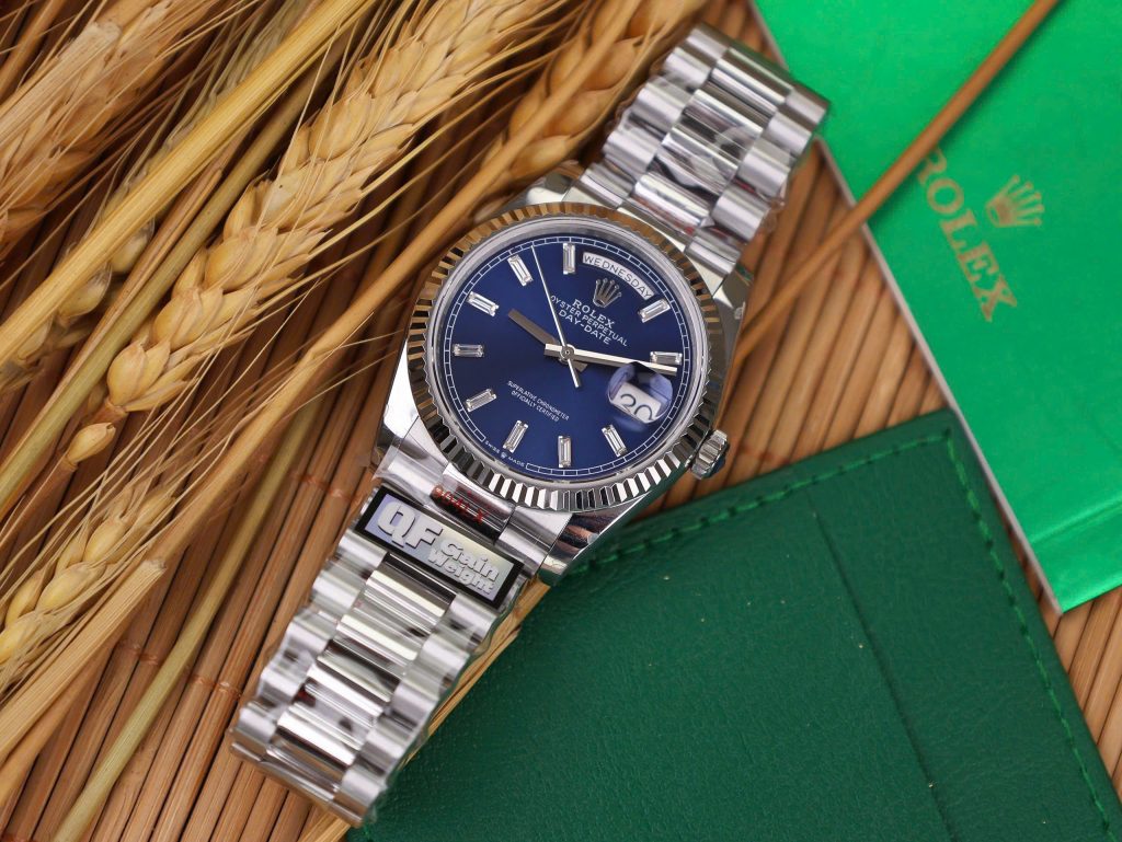 Rolex Day-Date 128236 Best Replica Watch Blue Dial Weight 158gram QF Factory 36mm (2)