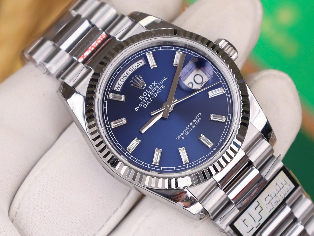 Rolex Day-Date 128236 Best Replica Watch Blue Dial Weight 158gram QF Factory 36mm (2)