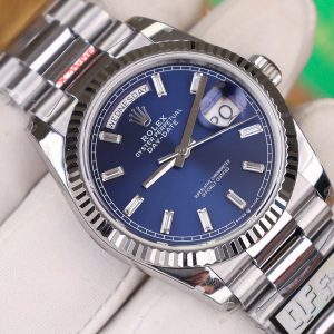 Rolex Day-Date 128236 Best Replica Watch Blue Dial Weight 158gram QF Factory 36mm (2)