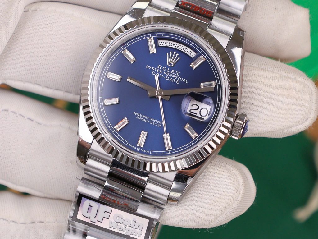 Rolex Day-Date 128236 Best Replica Watch Blue Dial Weight 158gram QF Factory 36mm (2)