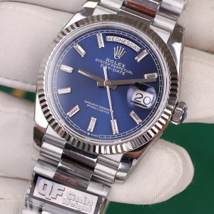 Rolex Day-Date 128236 Best Replica Watch Blue Dial Weight 158gram QF Factory 36mm (2)