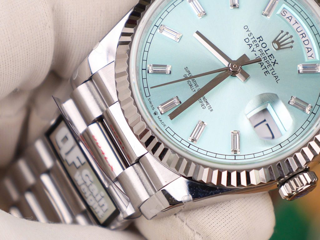 Rolex Day-Date 128236 Replica Watch Ice Blue Dial Weight 158gram QF Factory 36mm (2)