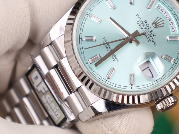 Rolex Day-Date 128236 Replica Watch Ice Blue Dial Weight 158gram QF Factory 36mm (2)