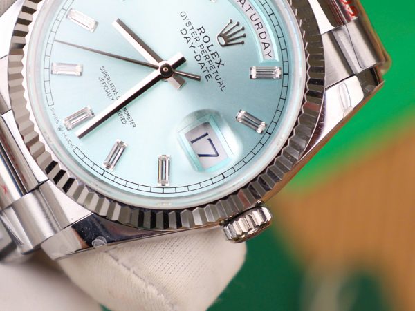 Rolex Day-Date 128236 Replica Watch Ice Blue Dial Weight 158gram QF Factory 36mm (2)