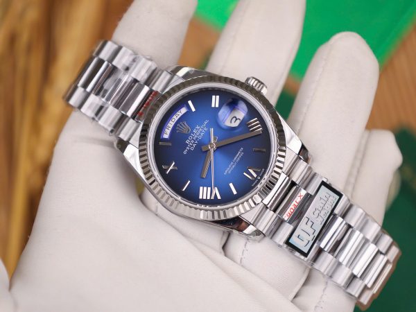 Rolex Day-Date 128236 Replica Watches Blue Dial Weight 158gram QF Factory 36mm (2)