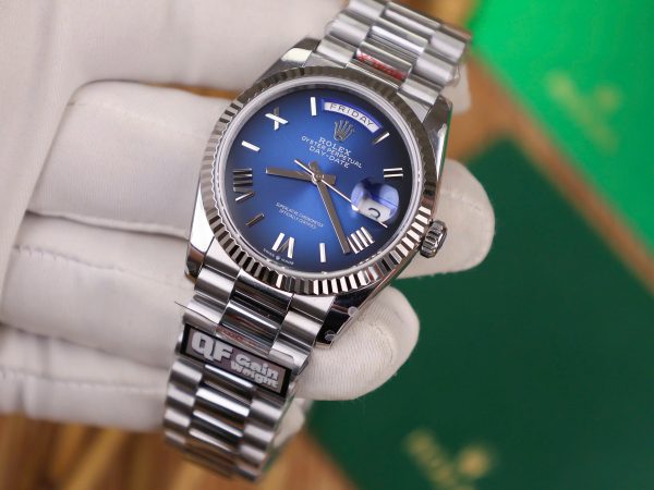 Rolex Day-Date 128236 Replica Watches Blue Dial Weight 158gram QF Factory 36mm (2)