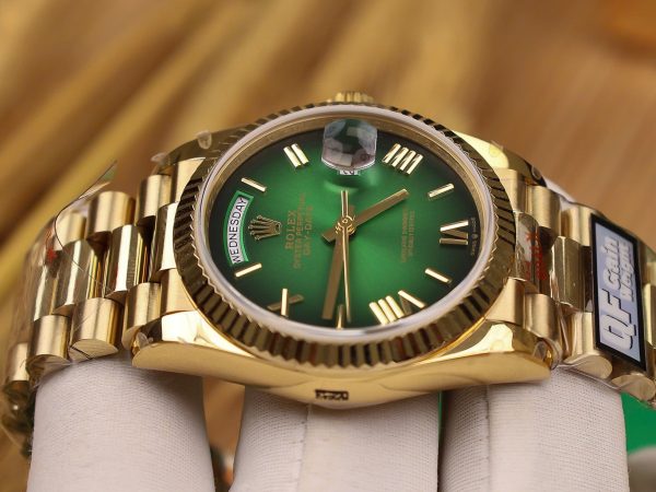 Rolex Day-Date 128238 Best Replica Watch Green Dial Weight 158gram QF Factory 36mm (2)