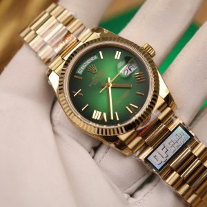 Rolex Day-Date 128238 Best Replica Watch Green Dial Weight 158gram QF Factory 36mm (2)