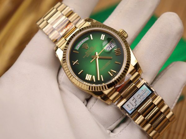 Rolex Day-Date 128238 Best Replica Watch Green Dial Weight 158gram QF Factory 36mm (2)