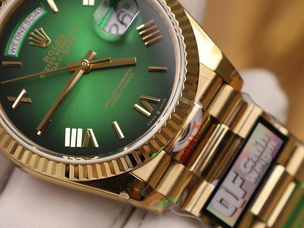 Rolex Day-Date 128238 Best Replica Watch Green Dial Weight 158gram QF Factory 36mm (2)