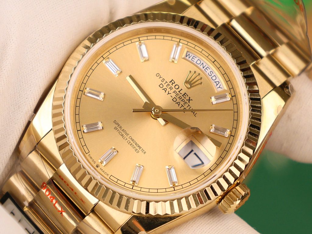 Rolex Day-Date 128238 Best Replica Watch Yellow Dial Weight 158gram QF Factory 36mm (2)