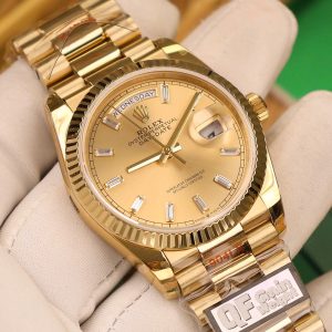 Rolex Day-Date 128238 Best Replica Watch Yellow Dial Weight 158gram QF Factory 36mm (2)