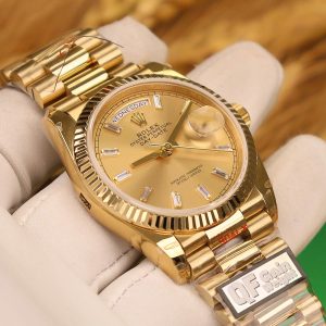 Rolex Day-Date 128238 Best Replica Watch Yellow Dial Weight 158gram QF Factory 36mm (2)