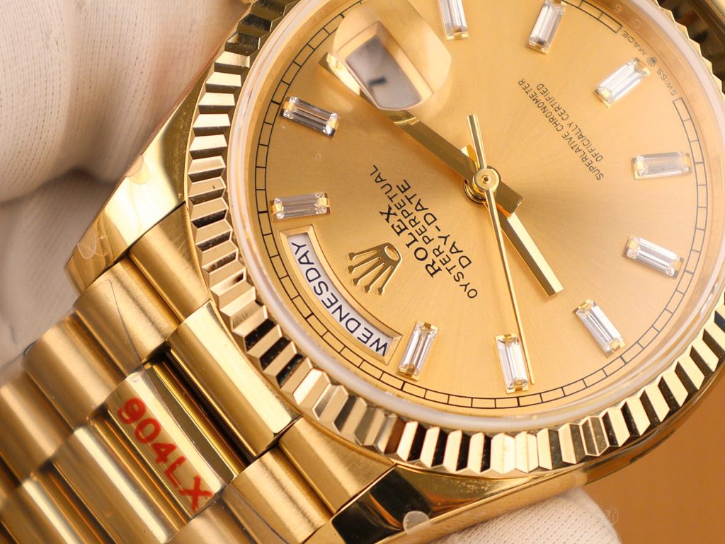 Rolex Day-Date 128238 Best Replica Watch Yellow Dial Weight 158gram QF Factory 36mm (2)