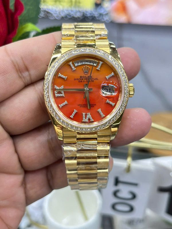 Rolex Day-Date 128398TBR Carnelian Dial RA Factory Best Replica 36mm (1)