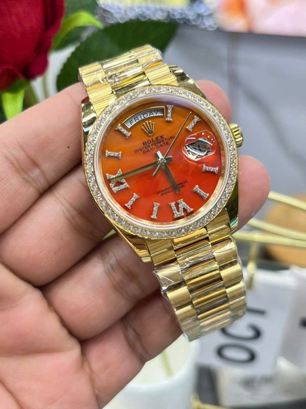 Rolex Day-Date 128398TBR Carnelian Dial RA Factory Best Replica 36mm (1)