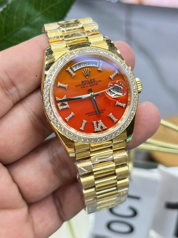 Rolex Day-Date 128398TBR Carnelian Dial RA Factory Best Replica 36mm (1)