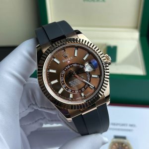 Rolex Sky-Dweller M336235 Replica Watch Gold Wrapped Chocolate Dial 42mm (2)