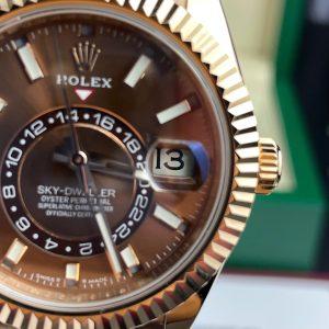 Rolex Sky-Dweller M336235 Replica Watch Gold Wrapped Chocolate Dial 42mm (2)