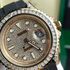 Rolex Yacht-Master Best Replica Watch Gold Wrapped + Moissanite Diamonds Custom 40mm (2)