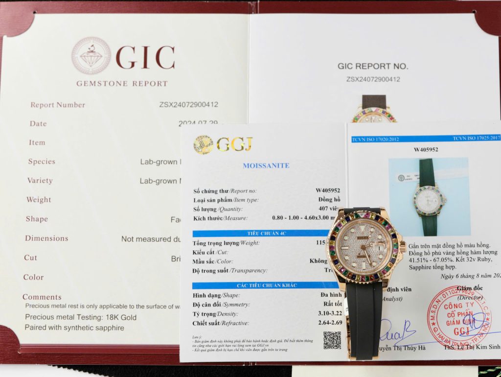 Rolex Yacht-Master Best Replica Watch Gold Wrapped + Moissanite Diamonds Hong Kong 40mm (2)