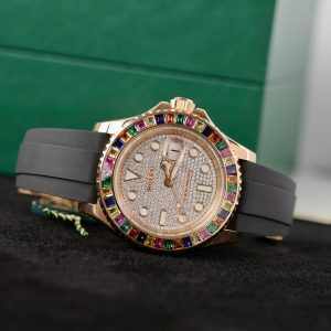 Rolex Yacht-Master Best Replica Watch Gold Wrapped + Moissanite Diamonds Hong Kong 40mm (2)