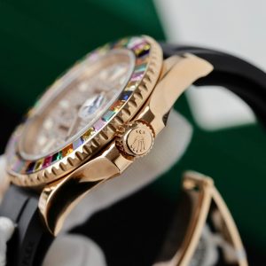 Rolex Yacht-Master Best Replica Watch Gold Wrapped + Moissanite Diamonds Hong Kong 40mm (2)