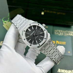 Audemars Piguet Royal Oak 15410 Frosted Gold Best Replica Watch Black Dial APS Factory 41mm (2)