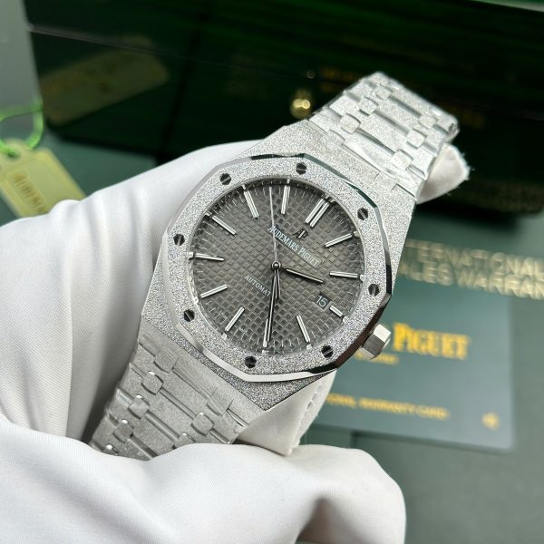 Audemars Piguet Royal Oak 15410 Frosted Gold Replica 11 Watch Gray Dial APS Factory 41mm (2)