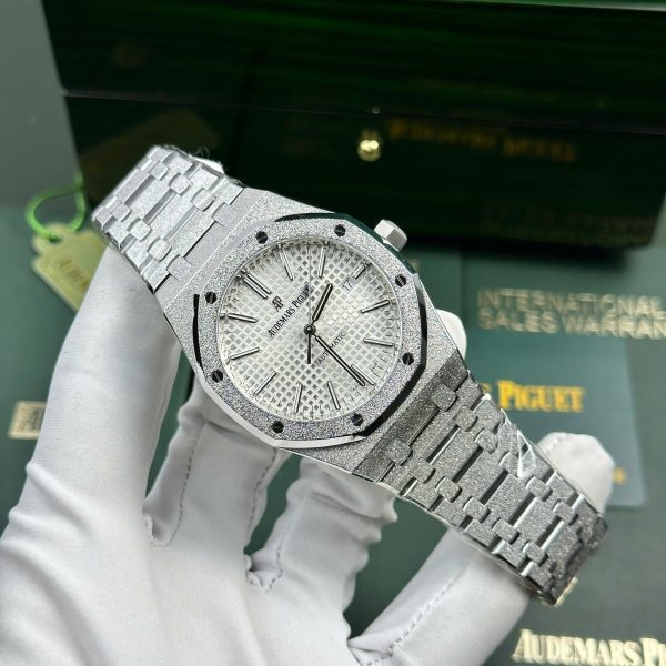 Audemars Piguet Royal Oak 15410 Frosted Gold Replica Watches White Dial APS Factory 41mm (1)