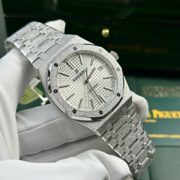 Audemars Piguet Royal Oak 15410 Frosted Gold Replica Watches White Dial APS Factory 41mm (1)