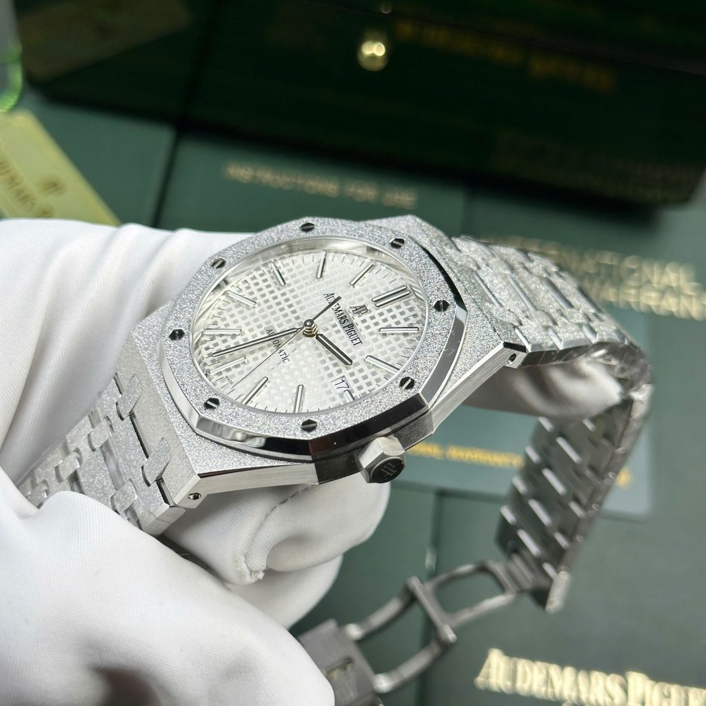 Audemars Piguet Royal Oak 15410 Frosted Gold Replica Watches White Dial APS Factory 41mm (1)