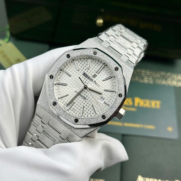 Audemars Piguet Royal Oak 15410 Frosted Gold Replica Watches White Dial APS Factory 41mm (1)