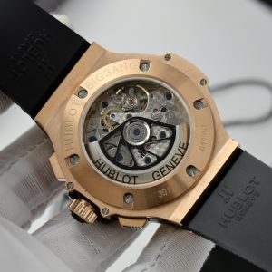 Hublot Replica Watch Big Bang Chronograph King Gold Black Dial Custom Moissanite Diamonds 44mm (2)