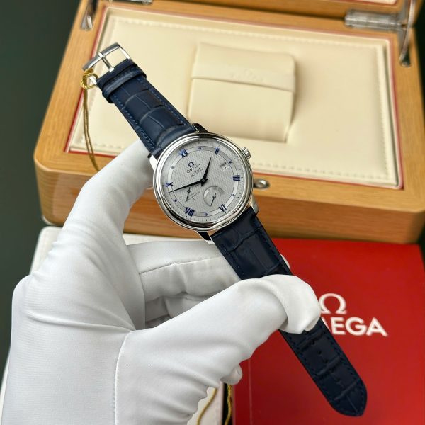 Omega De Ville Prestige Power Reserve Replica 11 Watch Gray Dial Leather Strap 39 (2)