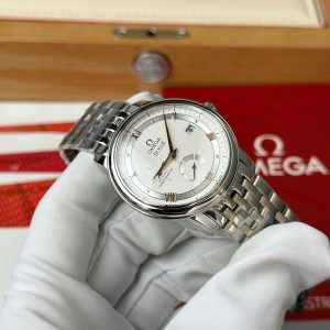 Omega De Ville Prestige Power Reserve Replica Watch White Dial Metal Wire 39 (1)