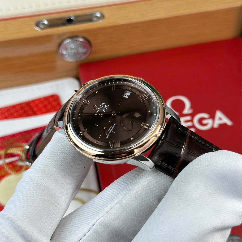 Omega De Ville Prestige Power Reserve Rose Gold Replica 11 Watch Chocolate Dial 39 (2)