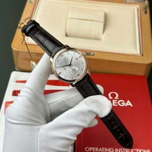 Omega De Ville Prestige Power Reserve Rose Gold Replica 11 Watch Leather Strap 39 (2)