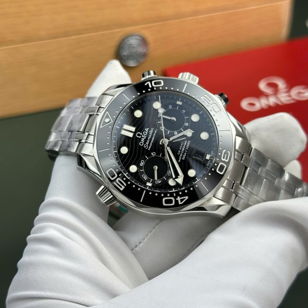 Omega Seamaster Diver 300M Chronograph Replica 1 1 Watch Black Dial N1 Factory 44mm (2)