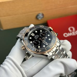 Omega Seamaster Diver 300M Chronograph Replica Watches Demi Rose Gold N1 Factory 44mm (2)