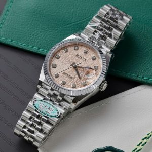 Rolex DateJust 126234 Replica Watch Pink Mosaic Dial Clean Factory 36mm (2)