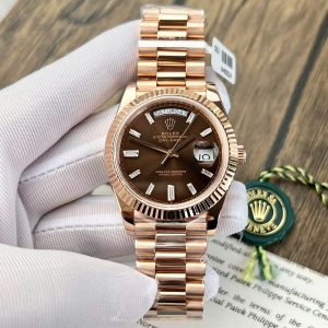 Rolex Day-Date 228235 Replica Watch Dial Chocolate Gold Wrapped Weight 185 Grams QF 40mm (2)